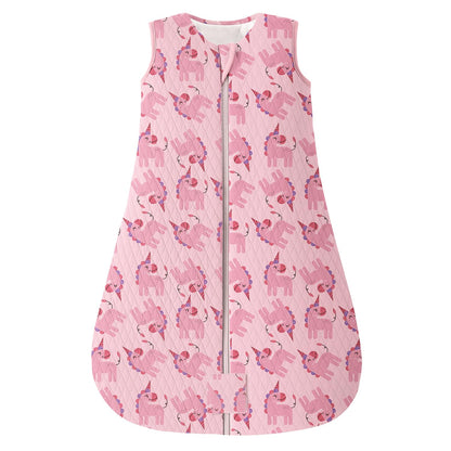 Yoofoss Winterschlafsack Baby 2.5 Tog 67cm 0-6 Monate Baumwolle Einhornrosa warm atmungsaktiv