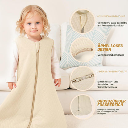 Yoofoss Winterschlafsack Baby 2.5 Tog 67cm 0-6 Monate Baumwolle warm Khaki