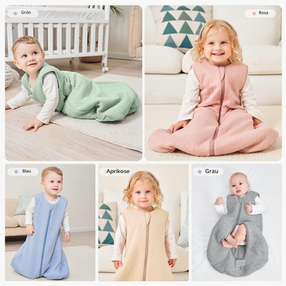 Yoofoss Winterschlafsack Baby 2.5 Tog 67cm 0-6 Monate Baumwolle warm Khaki